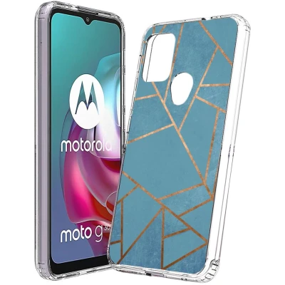 Afbeelding van iMoshion hoesje Geschikt voor Motorola Moto G30 / G20 G10 Power Siliconen Design Blauw Graphic Blue