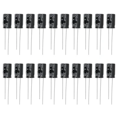 Afbeelding van Create idea 50 stuks 220uF 25V 13x8mm elektrolytische condensatoren voor huishoudelijke apparaten en diverse elektronische producten, zwart