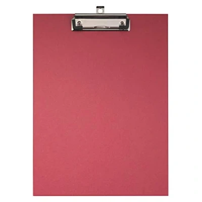 Image de Exacompta Ref. 17295E Porte bloc à pince en carton rembordé papier enduit avec et système d&#039;accroche mural Dimensions : 23 x 32 cm pour document au format A4 couleur rouge