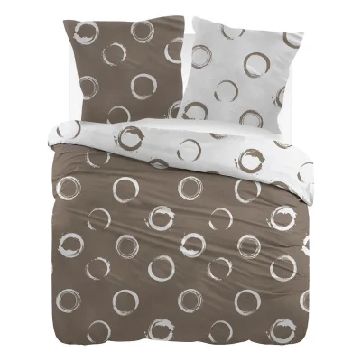 Afbeelding van Snoozing Lieve Flanel Dekbedovertrek Tweepersoons 200x200/220 cm + 2 kussenslopen 60x70 Taupe