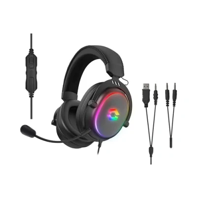 Afbeelding van Speedlink CONUX RGB Stereo Gaming Headset voor PC/PS5/PS4/Xbox Series X/S/Switch/OLED/Lite, Zwart (Bedraad), headset,