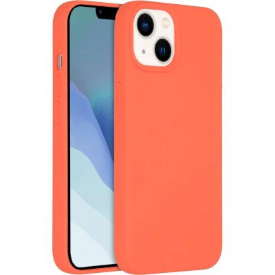 Afbeelding van Accezz Hoesje Geschikt voor iPhone 14 Siliconen Liquid Silicone Backcover MagSafe oranje