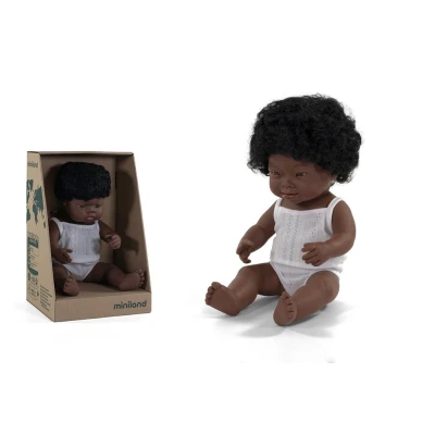 Afbeelding van Miniland Babypop Meisje Met Vanillegeur 38 Cm Wit Pakje