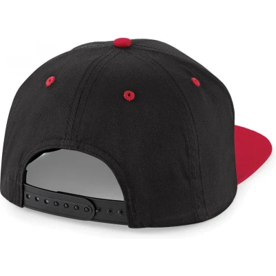 Afbeelding van Beechfield 5 Panel Contrast Snapback Cap B610C Black / Classic Red