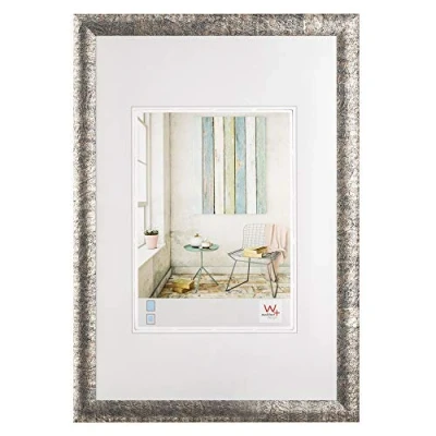 Afbeelding van Walther design KP318F Trendstyle, kunststof fotolijst, zilver/zwart, 13 x 18 cm