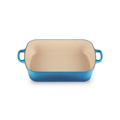 Afbeelding van Le Creuset, Signature ovenschaal van geëmailleerd gietijzer, rechthoekig, 33 cm, geschikt voor alle warmtebronnen (inductie), volume: 4,9 l, 3,85 kg, marseille blauw