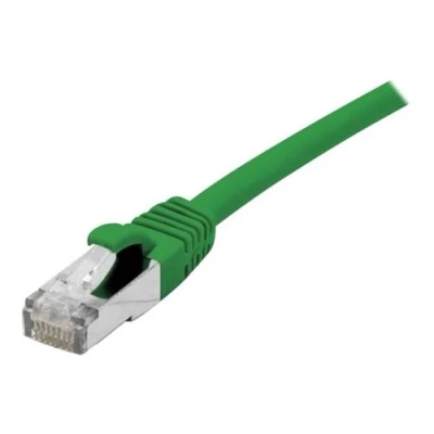 Image de deXlan Cordon de raccordement RJ 45 (M) pour 10 m SFTP CAT 6a sans halogène, crochet vert