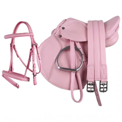 Afbeelding van QHP Compleet Zadelset Maat Shetlander pink / 13 inch