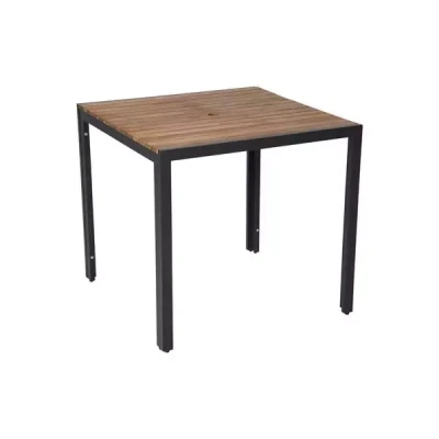 Afbeelding van Bolero vierkante stalen en acaciahouten tafel 80cm