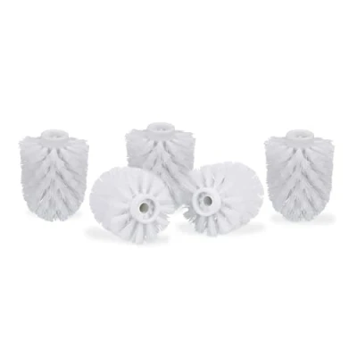Afbeelding van Relaxdays toiletborstelkop 5 stuks reserve toiletborstel D: 8 cm schroefdraad 9,5 mm wit