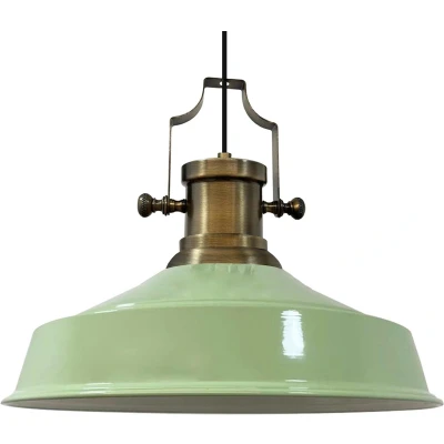 Afbeelding van Bamyum Asletl SE Hanglamp Industrieel van Metaal Ø40 cm, E27, Vintage Mintgroen Lamppendel