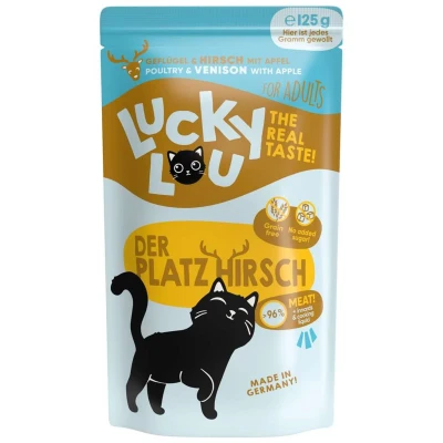 Afbeelding van 48x 125g Lucky Lou Adult Gevogelte &amp; Wild Wet kattenvoer