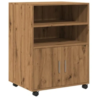 Image de vidaXL Armoire à roulettes chêne artisanal 60x48x81 cm bois ingénierie853172