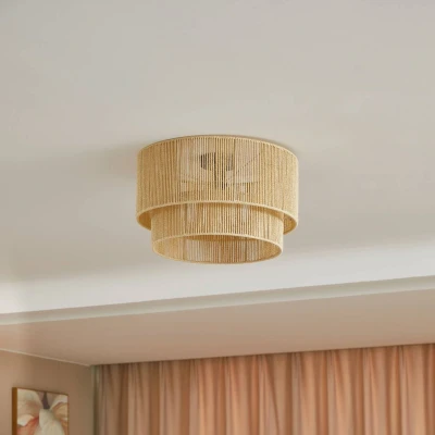 Afbeelding van Lindby plafondlamp Anuva, beige natuur, papier, Ø 45 cm