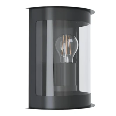 Afbeelding van Wandlamp daril 1 verzinkt zwart/helder E27 60W Eglo