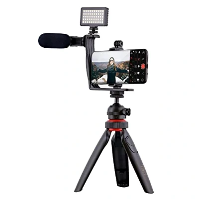 Afbeelding van Influence vlogger pack mini statief microfoon afstandbediening