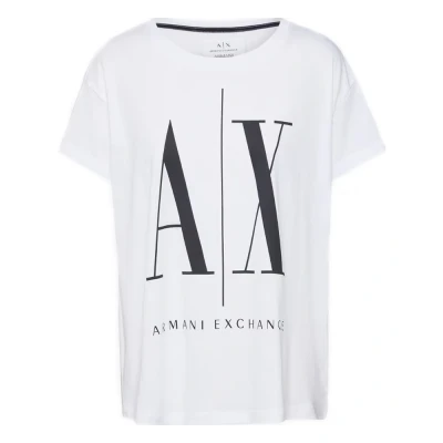 Afbeelding van Armani Exchange heren T shirt met flock logoprint in de kleur Wit, maat: XS