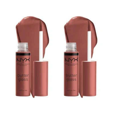 Afbeelding van NYX Professional Makeup Butter Gloss Plumping Lipgloss, Niet plakkerig, Duo Pack, Kleur: Praline (16)