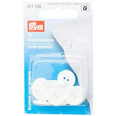 Afbeelding van Prym Witte knopen, 61 cm 15 mm