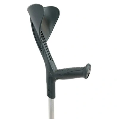Afbeelding van Herdegen Gima Standaarden Evolution aluminium, in hoogte verstelbaar 10 om de 20 mm, armleuning, ergonomische handgreep, kleur zwart/grijs, 1 paar