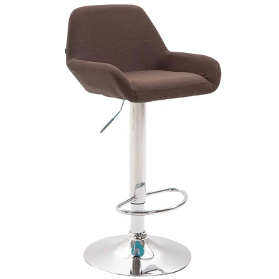 Afbeelding van Barkruk Mysen Stof Chrome frame Bruin