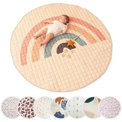 Afbeelding van Hakuna Matte Speelkleed Rond voor Baby 150 cm ⌀ Extra Dik, Antislip Kruipmat Speelmat &amp;