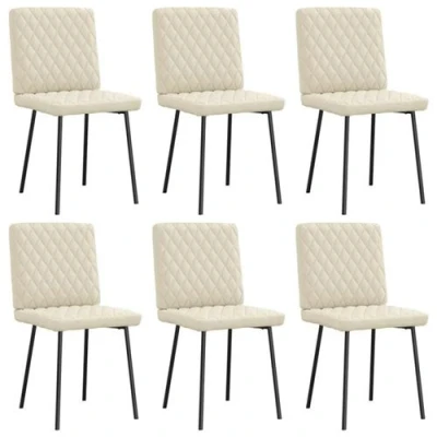 Image de vidaXL Chaises à manger lot de 6 crème similicuir3315484