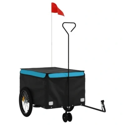 Afbeelding van Fietstrailer 45 kg ijzer zwart en blauw