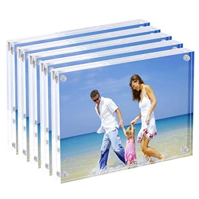 Afbeelding van AMEITECH Acryl Fotolijsten 15 x 20 cm, Magnetische Blok Fotolijst, Fotolijst Zonder Bureaulijst Set van 5