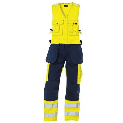 Image de Combinaison sans manche haute visibilité jaune/marine épaules réglable