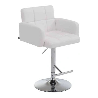 Afbeelding van Barkruk Mosjoen Kunstleer Chrome frame Wit