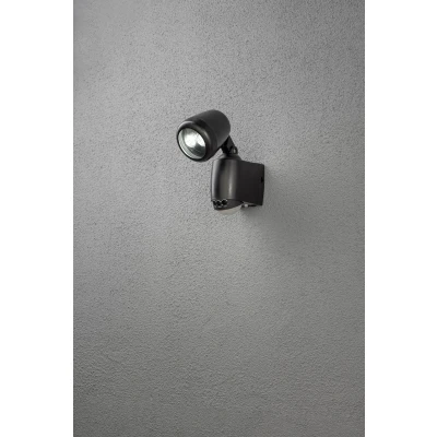 Afbeelding van Konstsmide 7693 Wandlamp Prato PowerLED neerw spot 14 cm bewegingsmelder op batterij 2x 0.5W warmwit 3000K matzwart