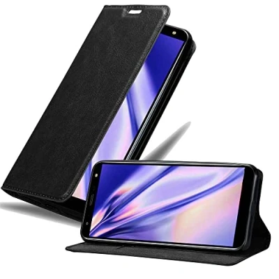 Afbeelding van Cadorabo Hoesje geschikt voor LG K40 in ZWARTE NACHT Beschermhoes met magnetische sluiting, standfunctie en kaartvakje Book Case Cover Etui
