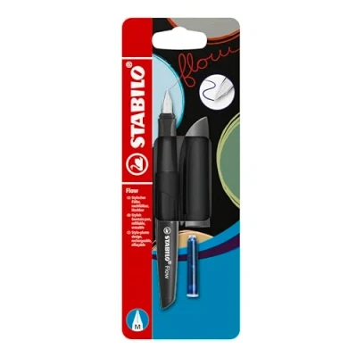 Afbeelding van STABILO Flow Active vulpen met zwarte cartridge