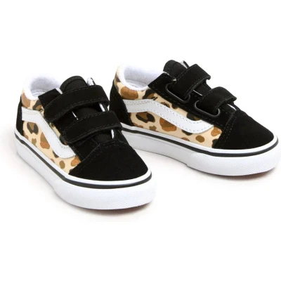 Afbeelding van Vans OLD Skool Unisex Sneakers laag voor kinderen, Maat: 26, Black/brown Leer en textiel