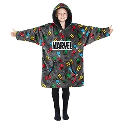 Afbeelding van Marvel Hoodies voor mannen, fleece oversized hoodie deken, Avengers geschenken Grijs, one size