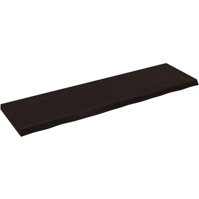 Afbeelding van vidaXL Wastafelblad 180x50x(2 6) cm behandeld massief hout donkerbruin