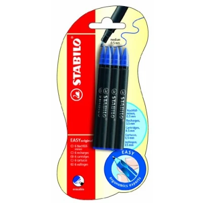 Afbeelding van Stabilo Easy Original inktpatronen, blauw, medium, 6 stuks
