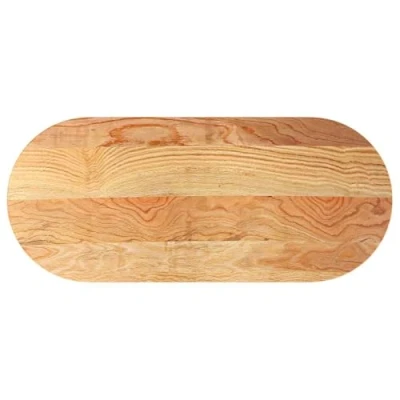 Afbeelding van vidaXL Tafelblad 140x60x4 cm ovaal massief eikenhout lichtbruin