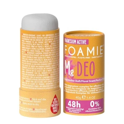 Image de Foamie Déodorant Solide Femme &quot;Happy Day&quot; nouvelle formulation, Stick Déo au Parfum Fleuri, Efficacité 48h Sans Aluminium, Vegan &amp; Plastique, 40g