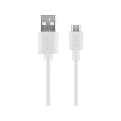 Afbeelding van Goobay Fast Charging USB naar Micro B kabel tot 2,5A USB2.0 / wit 1 meter