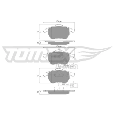 Afbeelding van TOMEX brakes TX 10 941 Remblokkenset Vooras Incl. slijtage waarschuwingscontact AUDI: A4 B6 Saloon, B5 Avant