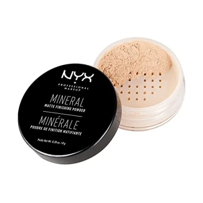 Image de NYX Professional Makeup Poudre de Finition Minérale, Libre, Fini Mat, Contrôle la Brillance, Teinte : Light/Medium