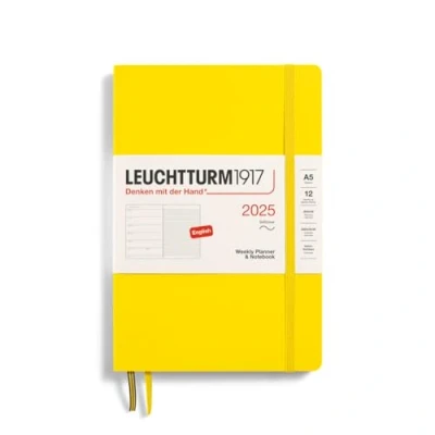 Afbeelding van Leuchtturm1917 Weekly Planner &amp; Notebook A5 12 maanden 2025 Softcover Lemon