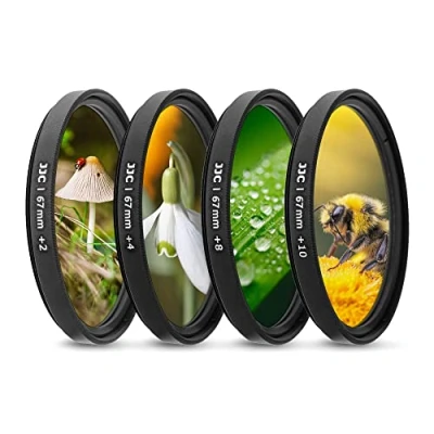 Afbeelding van JJC Macrofilterset 67 mm (+2, 4, 8, 10) met filtertas voor Sony A7 A7C A7R A7S A9 + FE 20 f/1,8 G en andere camera schroeflens