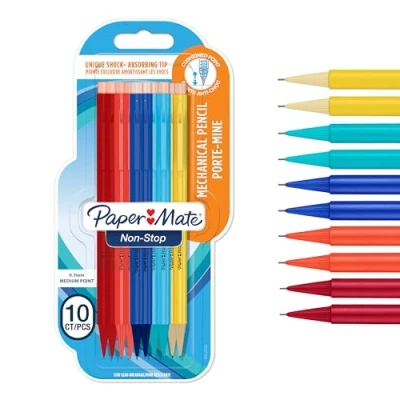 Afbeelding van Vulpotlood Paper Mate non stop HB assorti blister à 10 stuks