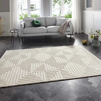 Afbeelding van Vloerkleed Mindanao 80x150cm Creme Retro 123vloerkleed.nl is de online webshop voor vloerkleden en woonaccessoires.