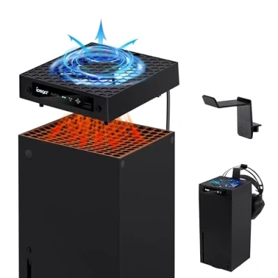 Afbeelding van Mcbazel Xbox Series X Cooling Fan, 3 Speed PWM RGB Fan met Headset Hanger Mount voor Zwart