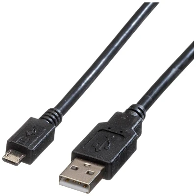 Afbeelding van ROLINE USB 2.0 Kabel, A Male Micro B Male, zwart, 1,8 m
