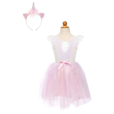 Afbeelding van Great Pretenders Verkleedkledij Eerhoorn jurk met hoofdband Roze 5 6Y
